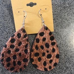 Cheetah print teardrop earrings